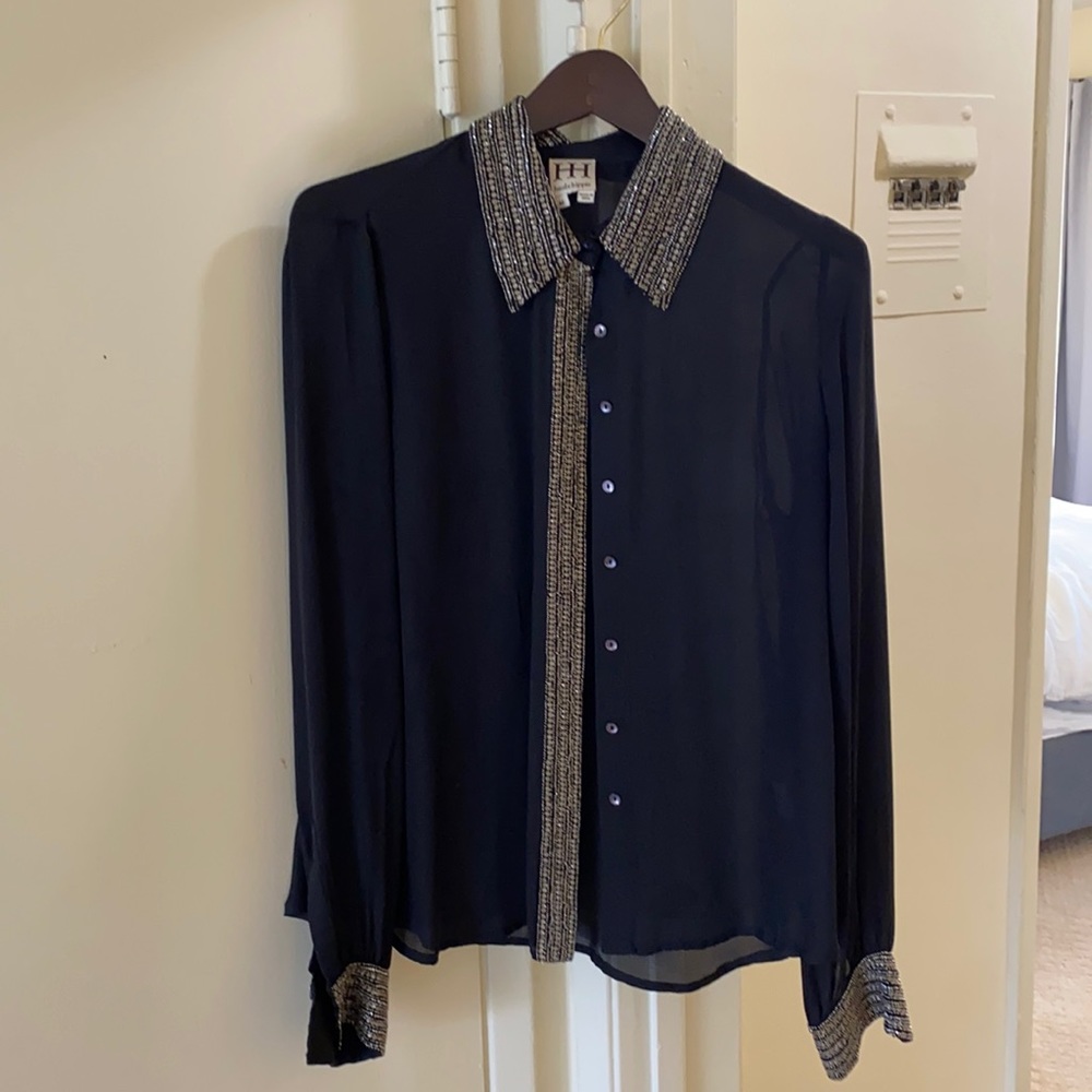 Haute Hippie sheer long sleeve top!